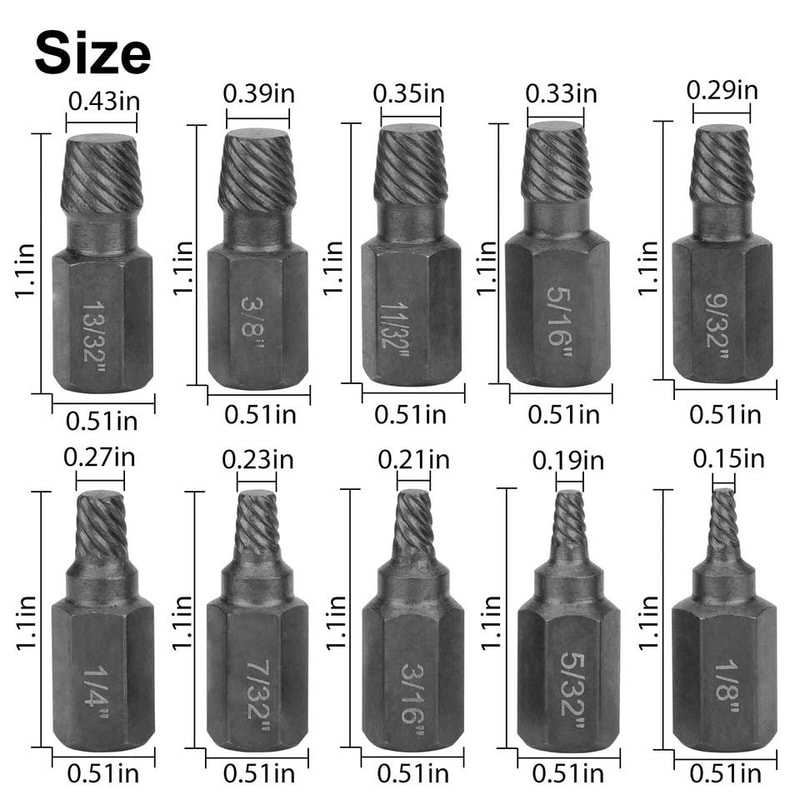 Easy Out Drill Bits Kit Piece Screw Extractor Set Stud Remover Set For Stripped Or Damaged Screws B 2