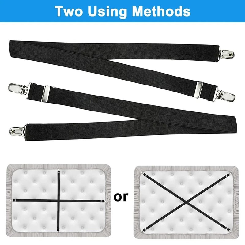 Adjustable Bed Sheet Straps Suspenders Belt Fitted Sheet Fasteners Elastic Gripper Clips For Bed Ma