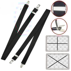 adjustable bed sheet straps, suspenders belt, fitted sheet fasteners, elastic gripper clips for bed, mattress pads