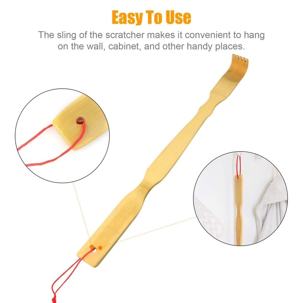 Bamboo Back Scratcher Set Long Reach Itch Relief Natural Bamboo Portable Sturdy Perfect For HardtoR 5