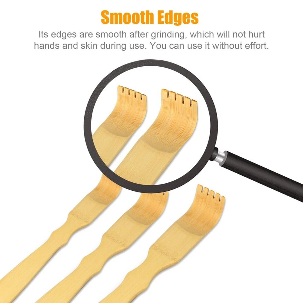 Bamboo Back Scratcher Set Long Reach Itch Relief Natural Bamboo Portable Sturdy Perfect For HardtoR 6