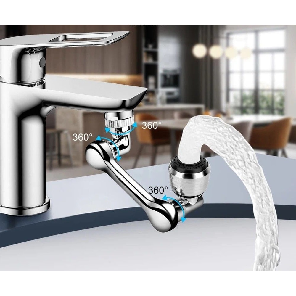 Universal Swivel Extension Faucet Tap Extenders Robotic Arm Design Easy Installation Dual Water Mod 0