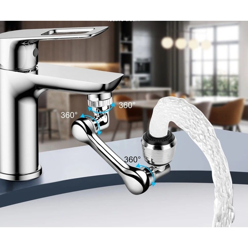 Universal Swivel Extension Faucet Tap Extenders Robotic Arm Design Easy Installation Dual Water Mod 0
