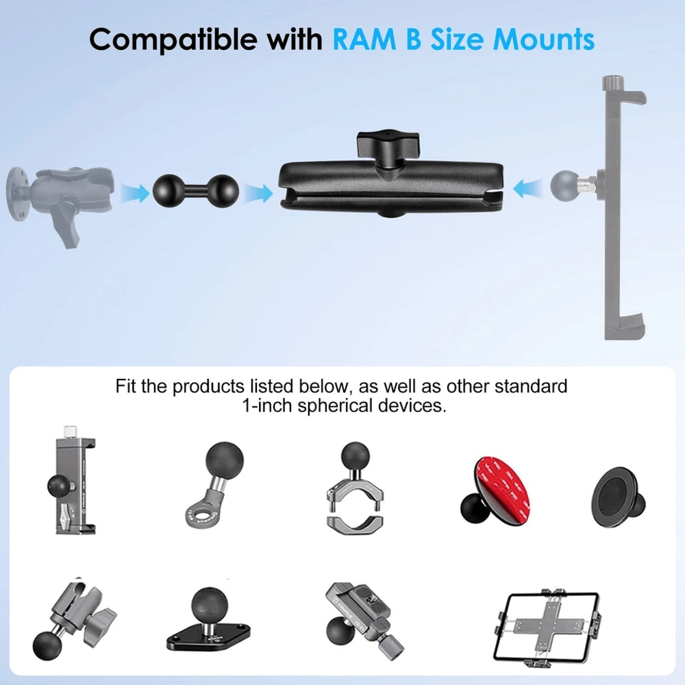 Double Socket Extension Arm Ball For RAM B Size Mounts Rotatable Durable Adjustable Mount For Phone 2