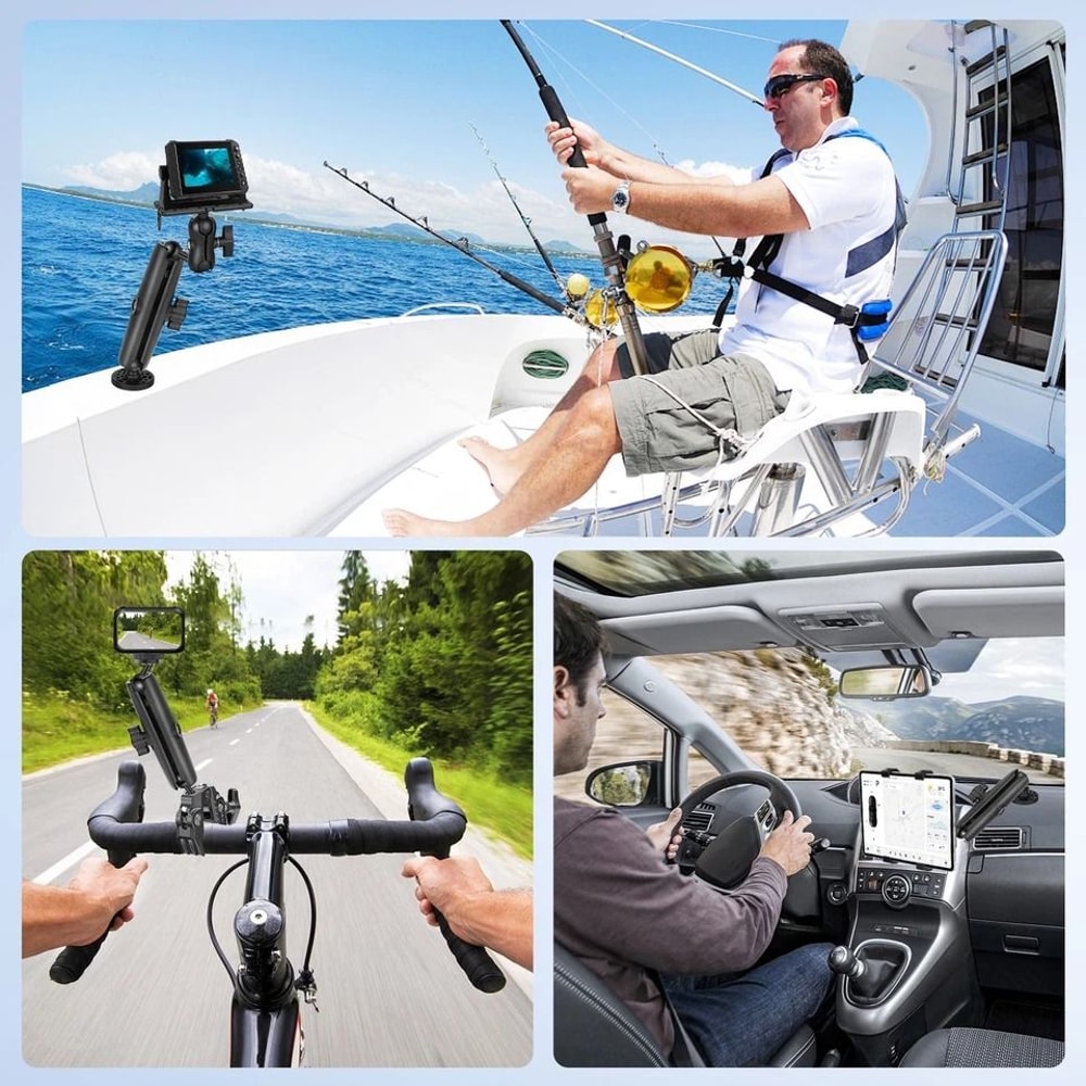 Double Socket Extension Arm Ball For RAM B Size Mounts Rotatable Durable Adjustable Mount For Phone 3