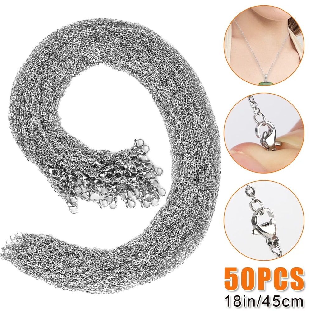 Wholesale Stainless Steel Necklace Chains For DIY Jewelry Silver Tone Perfect For Pendant Creation 6
