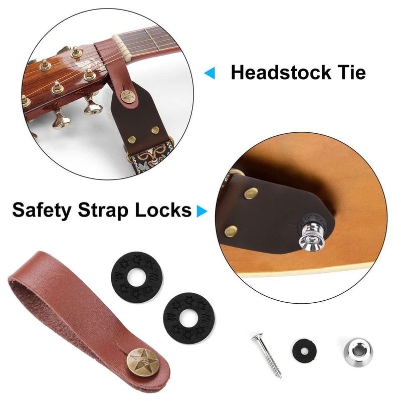 Embroidery Guitar Strap For Bass Acoustic Guitars Adjustable Cotton Strap Brass Sliding Buckle 4