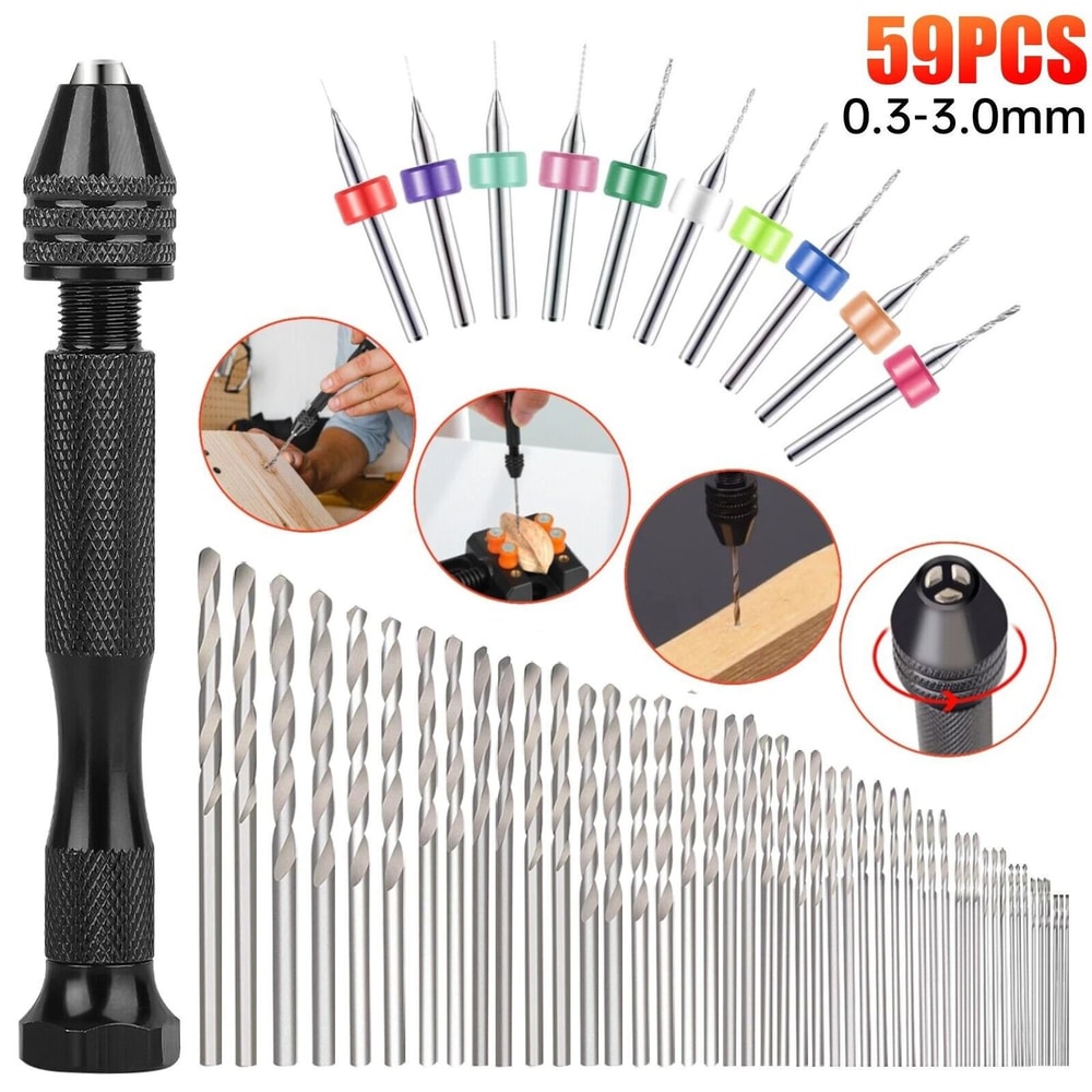 Precision Pin Vise Mini Micro Hand Twist Drill Bits Set HighQuality Rotary Tool Kit For PCB Drillin 1