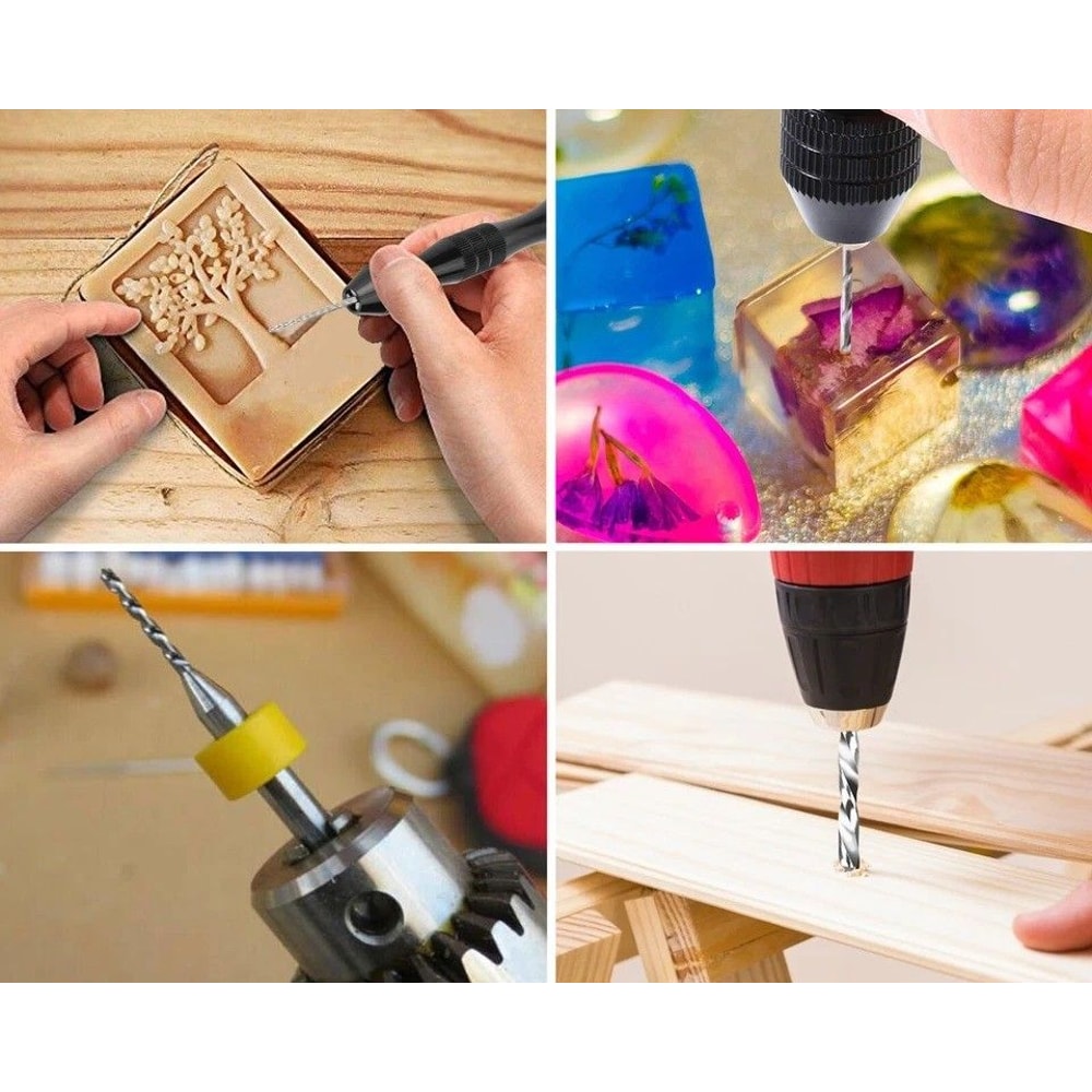 Precision Pin Vise Mini Micro Hand Twist Drill Bits Set HighQuality Rotary Tool Kit For PCB Drillin 0