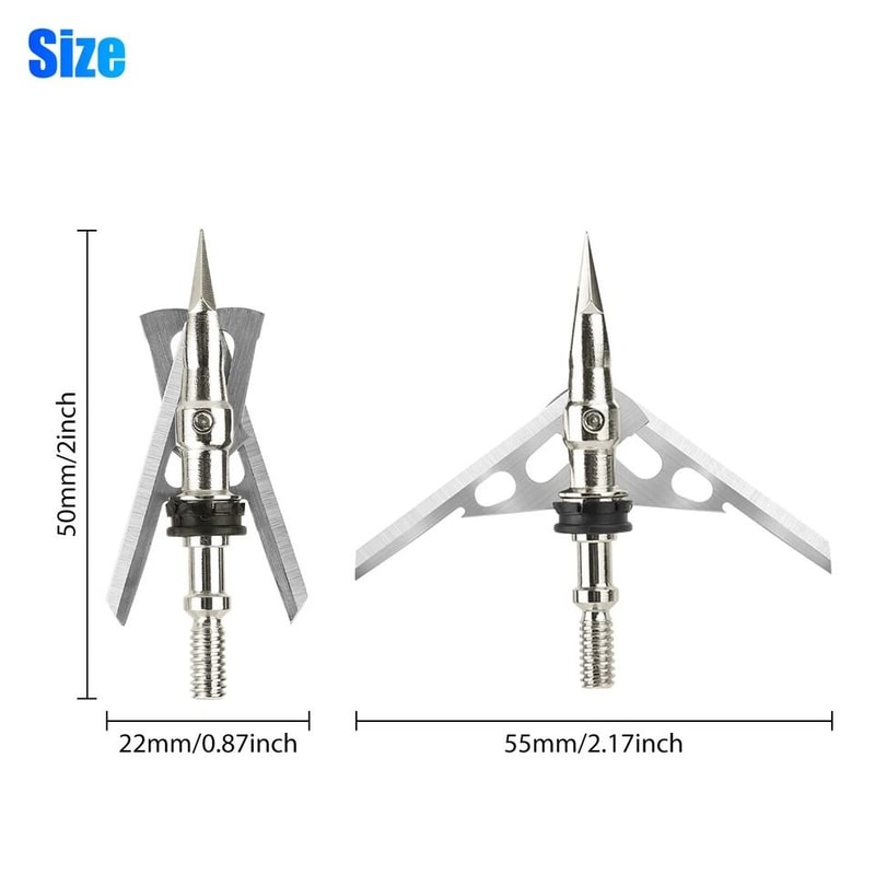 Grain Archery Expandable Broadheads Cutting Diameter 24Pcs Stainless Steel Arrowhead Blade For Hunt 2