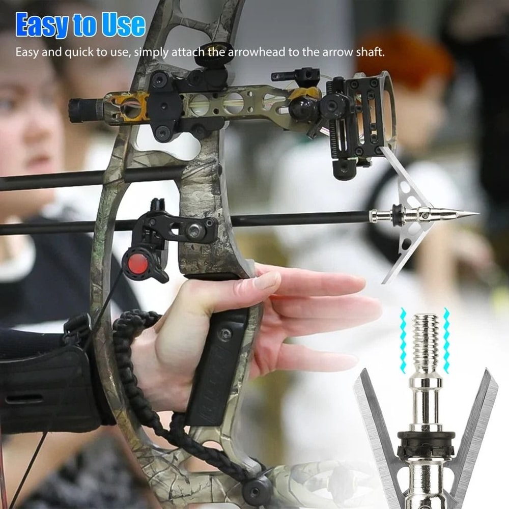 Grain Archery Expandable Broadheads Cutting Diameter 24Pcs Stainless Steel Arrowhead Blade For Hunt 4