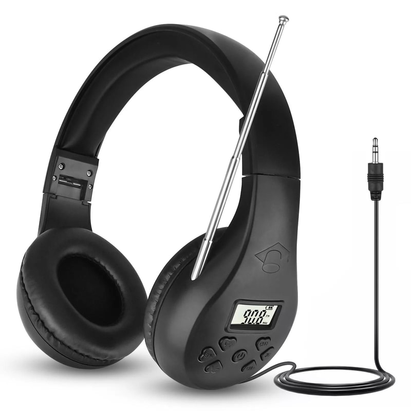 Portable FM Radio Headphones Stereo Bass Noise Cancellation Foldable Comfortable Headset For Travel 0