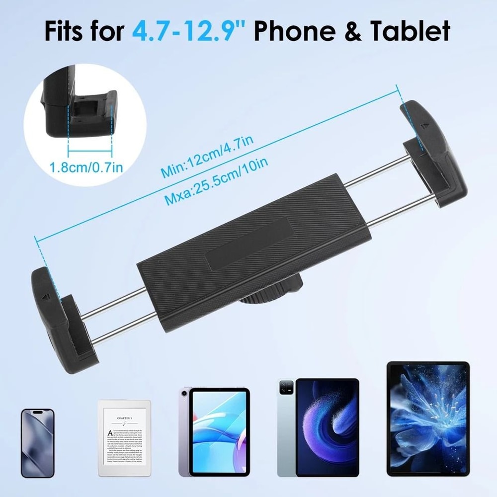 Tablet Phone Holder for Microphone Stand, Adjustable Rotation