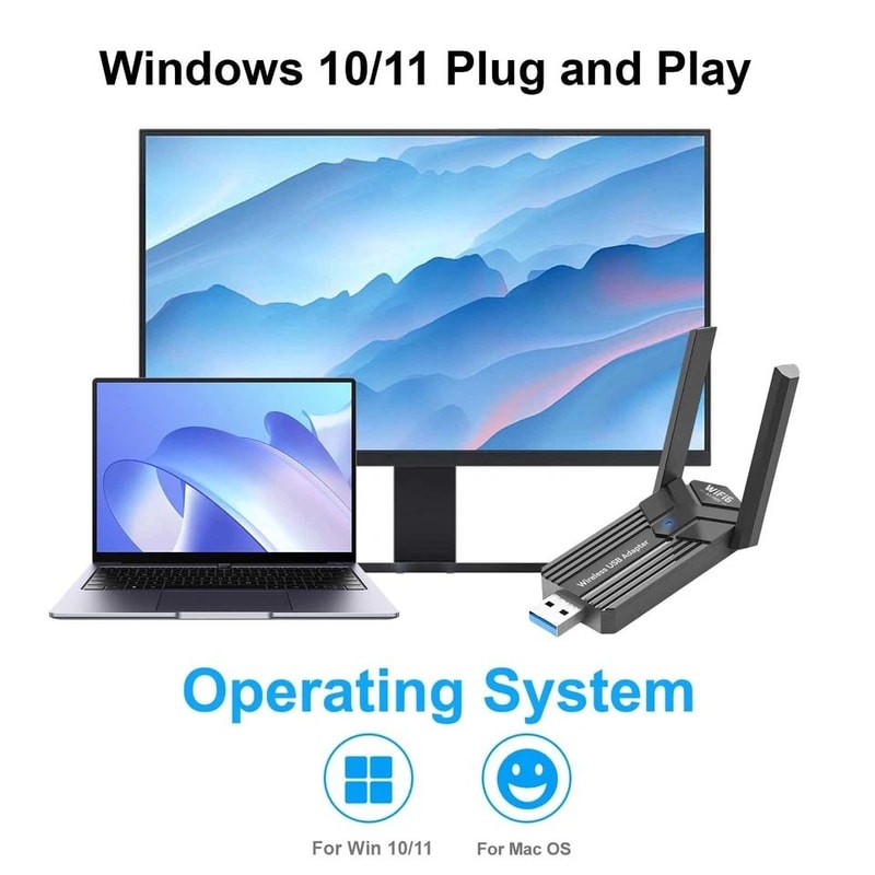 HighSpeed USB WiFi Adapter Dual Band Wireless Network For Desktop PC 2