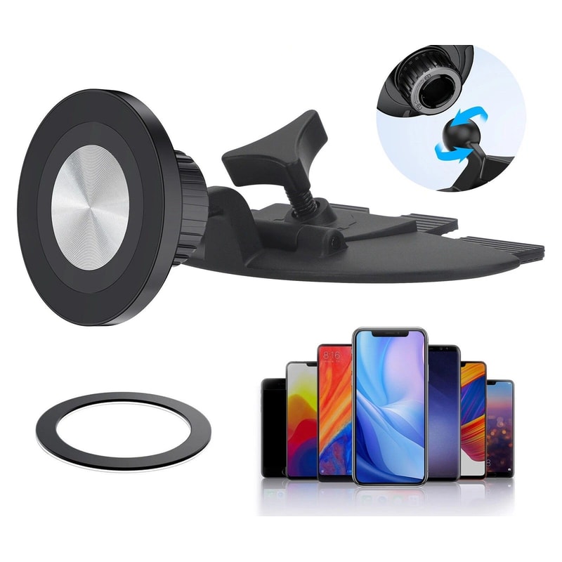 Adjustable Magnetic Car Phone Mount For IPhone MagSafe Case Compatible Strong Grip Universal CD Slo 0