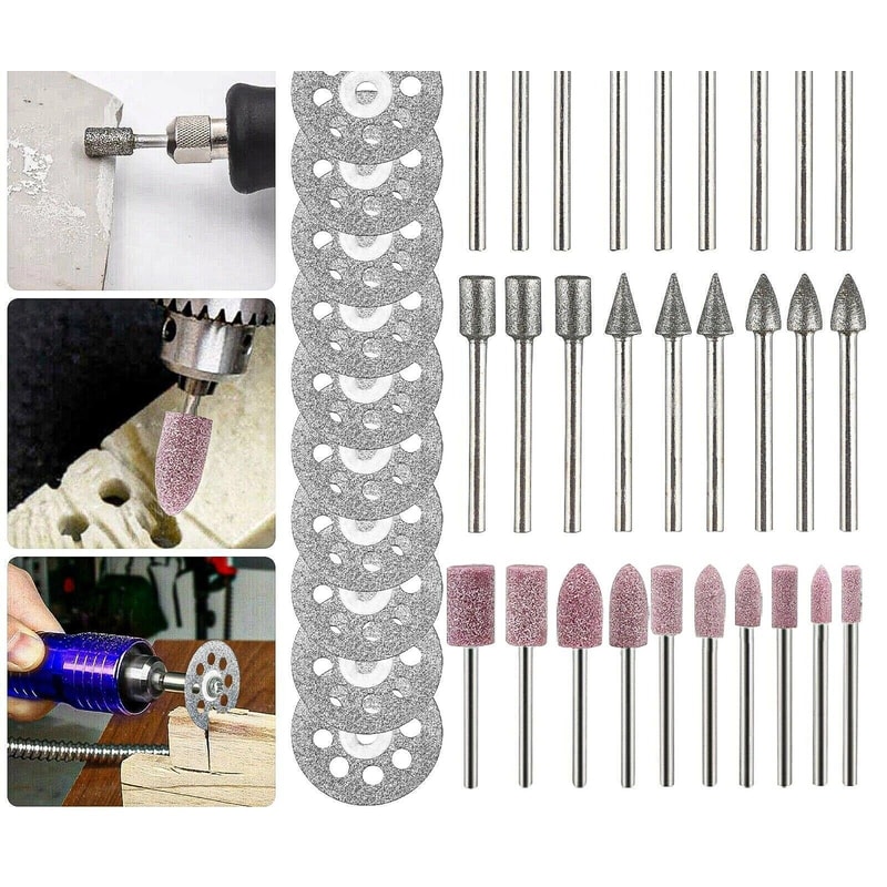 Diamond Rotary Tool Bit Set Cutting Grinding Polishing Carving For Tile Glass Stone Metal Dremel 0