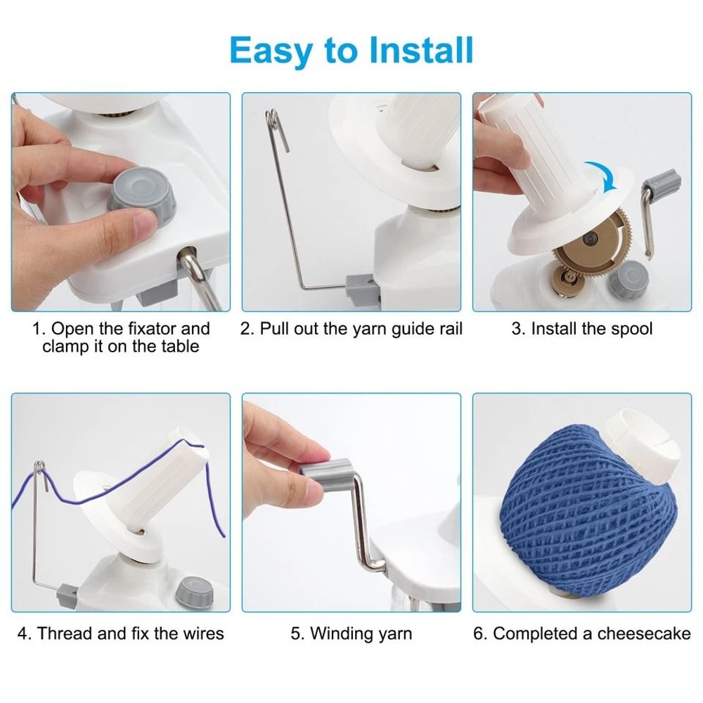 Portable Manual Yarn Ball Winder Hand Crank Knitting Organizer For Sewing Crochet Weaving And DIY P 5