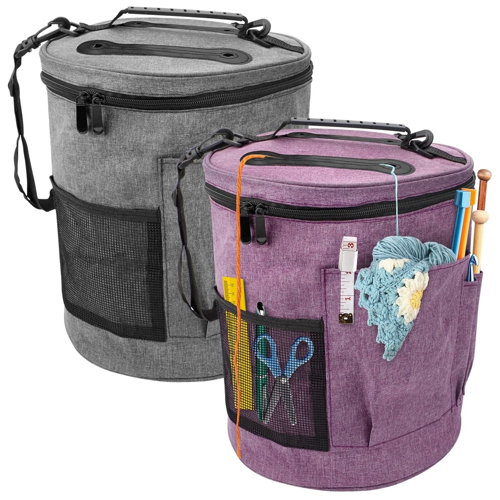 Crochet Yarn Storage Bag Large Capacity Knitting Organizer Portable Tote For Yarn Hooks And Accesso 0