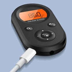 pocket am/fm radio, rechargeable digital stereo music receiver with lcd display & headphones