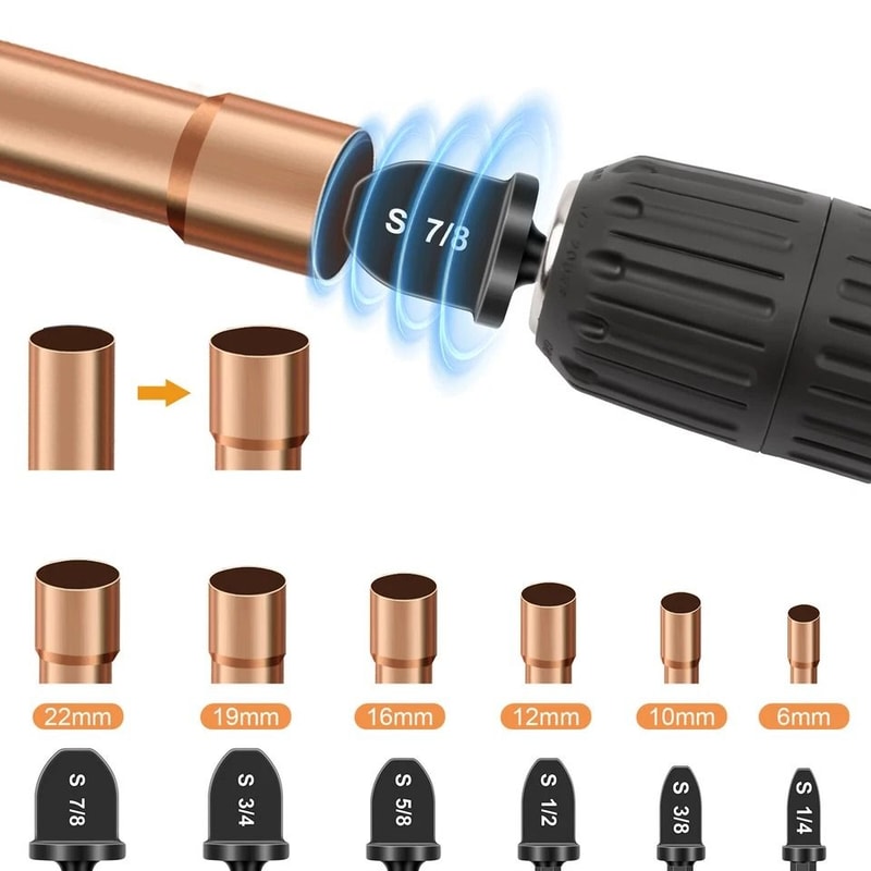 Swaging Drill Bit Tool Set Copper Pipe Expander For Air Conditioning Refrigeration LeakProof Flari 3