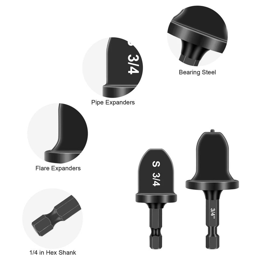 Swaging Drill Bit Tool Set Copper Pipe Expander For Air Conditioning Refrigeration LeakProof Flari 4