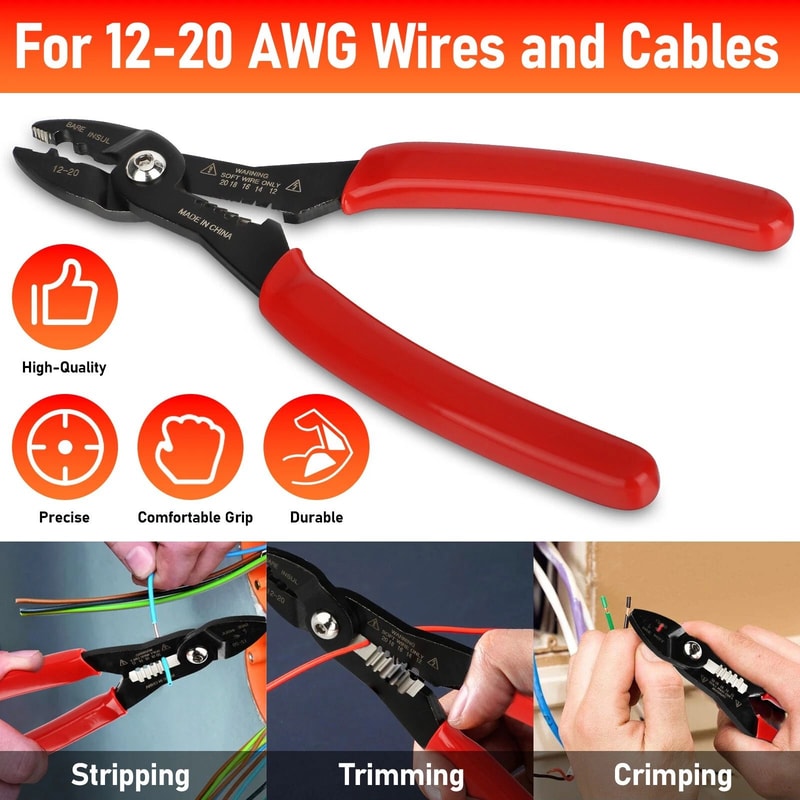 Wire Pliers Crimper Stripper Cutter Cables MultiUse Wire Tool For Cutting Gripping And Crimping Wir 1