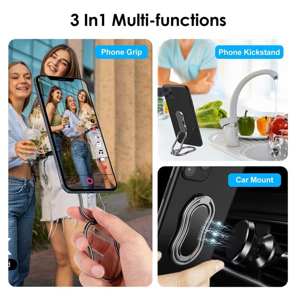Universal Rotating Finger Ring Folding Stand For Phones Zinc Alloy Grip For IPhone Samsung LG And M
