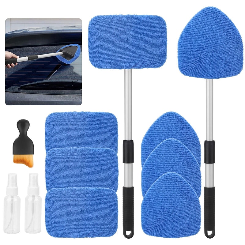 Extendable Windshield Cleaner Kit Microfiber Car Glass Cleaner Wiper Interior Detailing Kit For Au 0