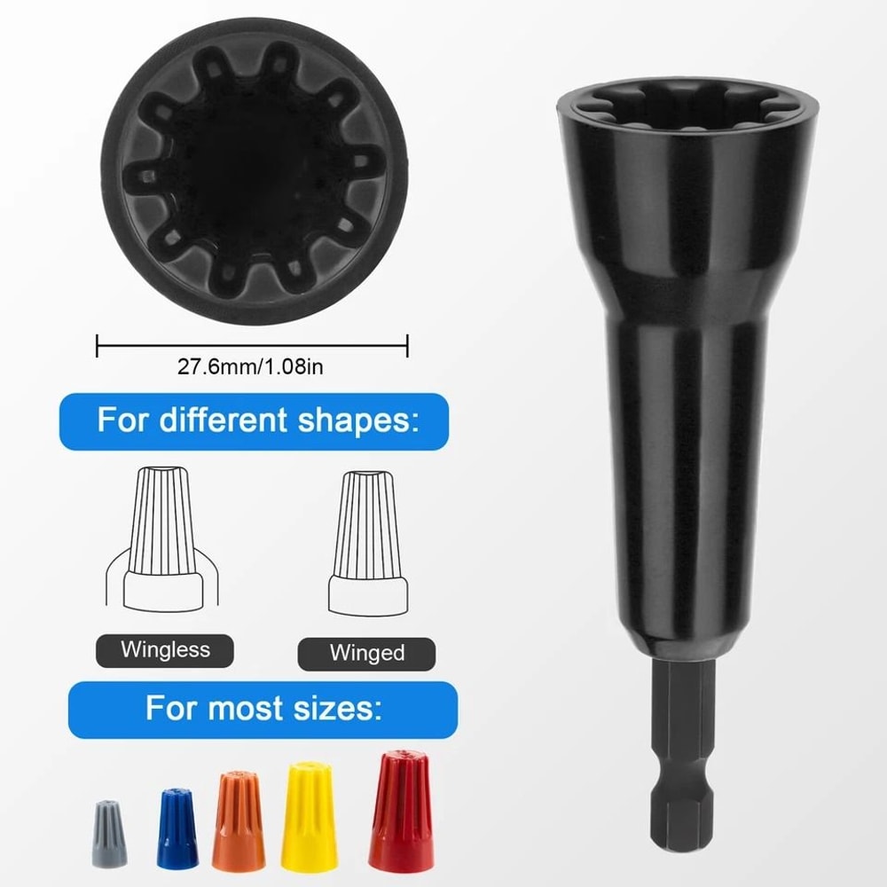 Wire Nut Twister Tool Set For Drill Quick And Efficient Wire Twisting With Chuck Durable Nylon And 5