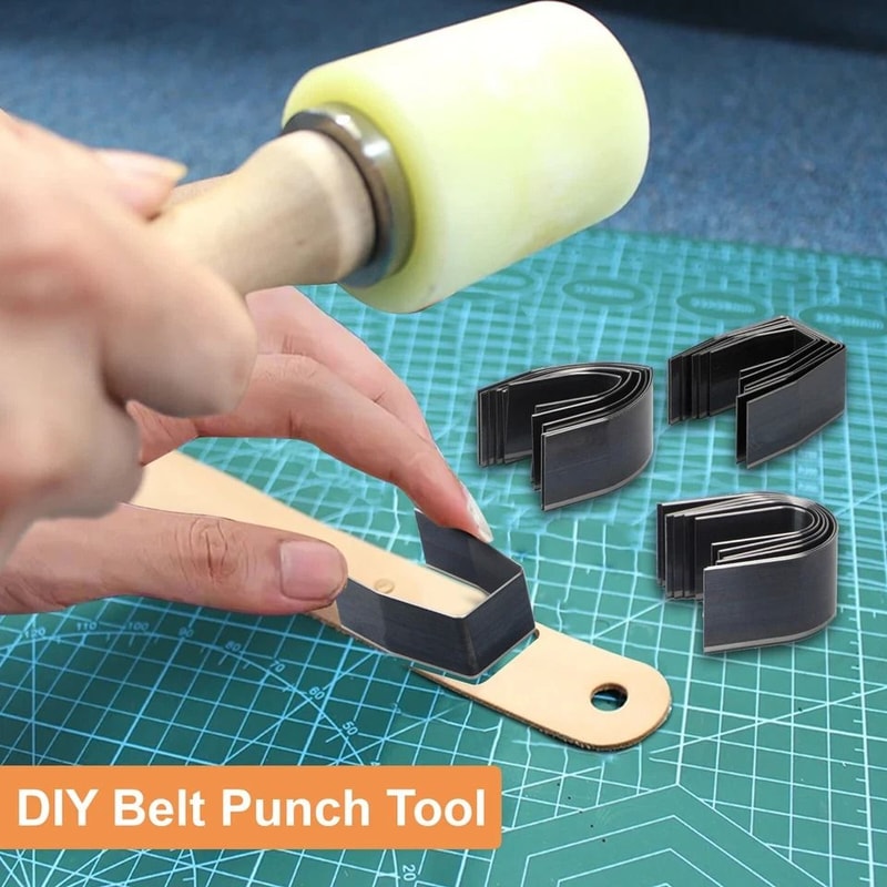 Leather Belt Punch Tool Set HighSpeed Steel End Cutter Kit For DIY Crafts Belts Bags Wallets 3