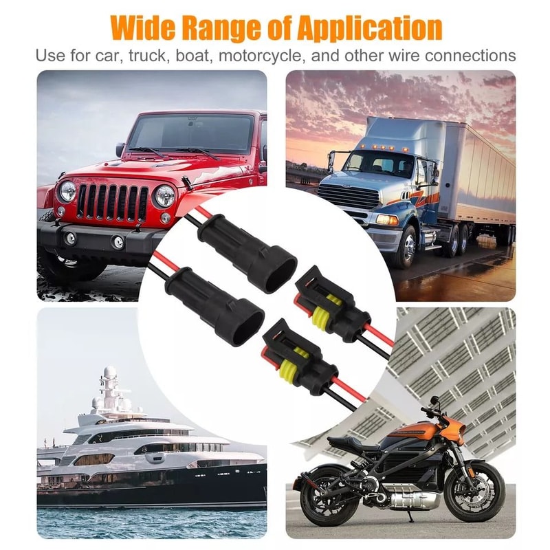 Durable Waterproof Electrical Wire Connector Plug For Car Truck Boat Marine Motorcycle 2