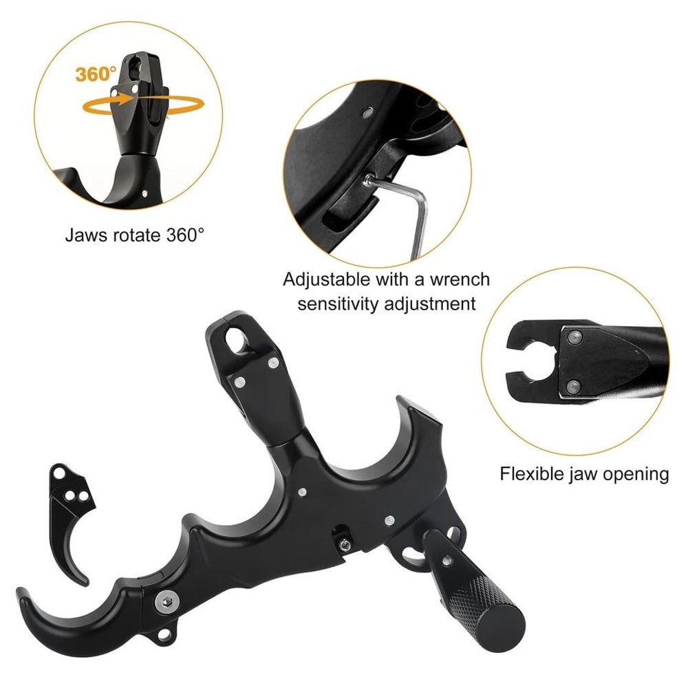 Adjustable Archery Release Aid Finger Caliper Trigger Ambidextrous For Compound And Recurve Bow Com 3