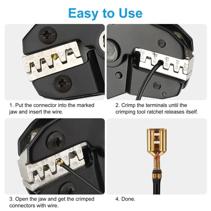 HeavyDuty Ratchet Wire Crimping Tool NonInsulated Electrical Connectors Durable Crimping Tool 5