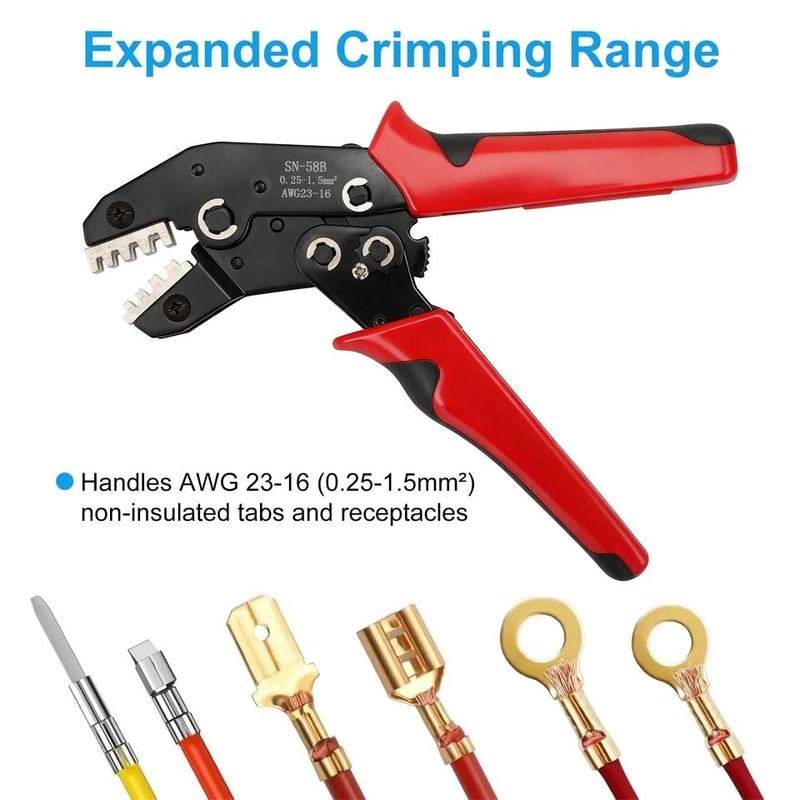 HeavyDuty Ratchet Wire Crimping Tool NonInsulated Electrical Connectors Durable Crimping Tool 6