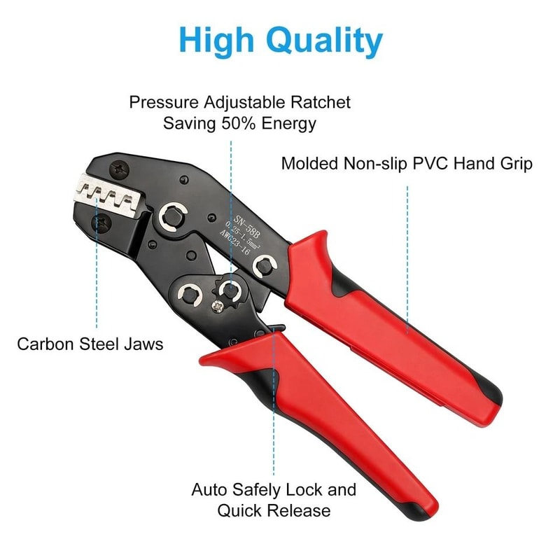 HeavyDuty Ratchet Wire Crimping Tool NonInsulated Electrical Connectors Durable Crimping Tool 7