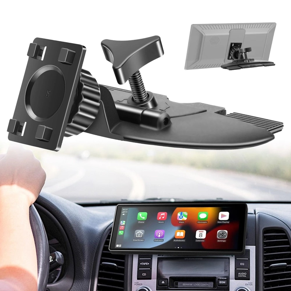 CD Slot CarPlay Monitor Mount For Displays Universal Fit Shockproof Holder ToolFree Installation Fo 0