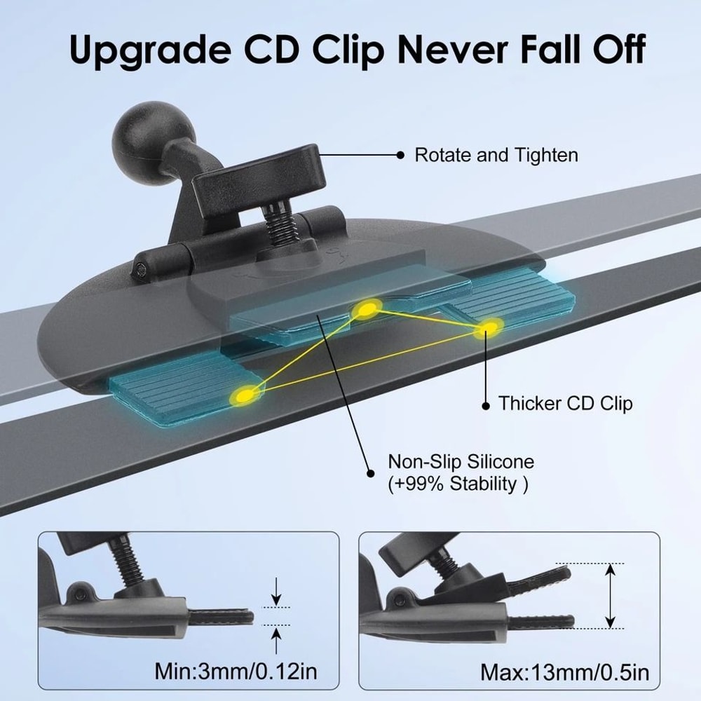 CD Slot CarPlay Monitor Mount For Displays Universal Fit Shockproof Holder ToolFree Installation Fo 2