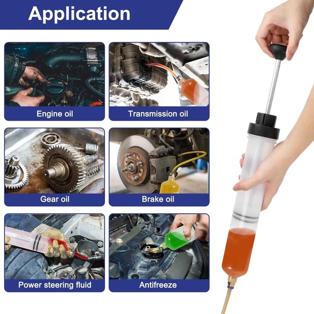 Car Oil Extractor Pump Manual Fluid Transfer Tool Brake Fluid Transmission Oil Hose Pump For Engine 2