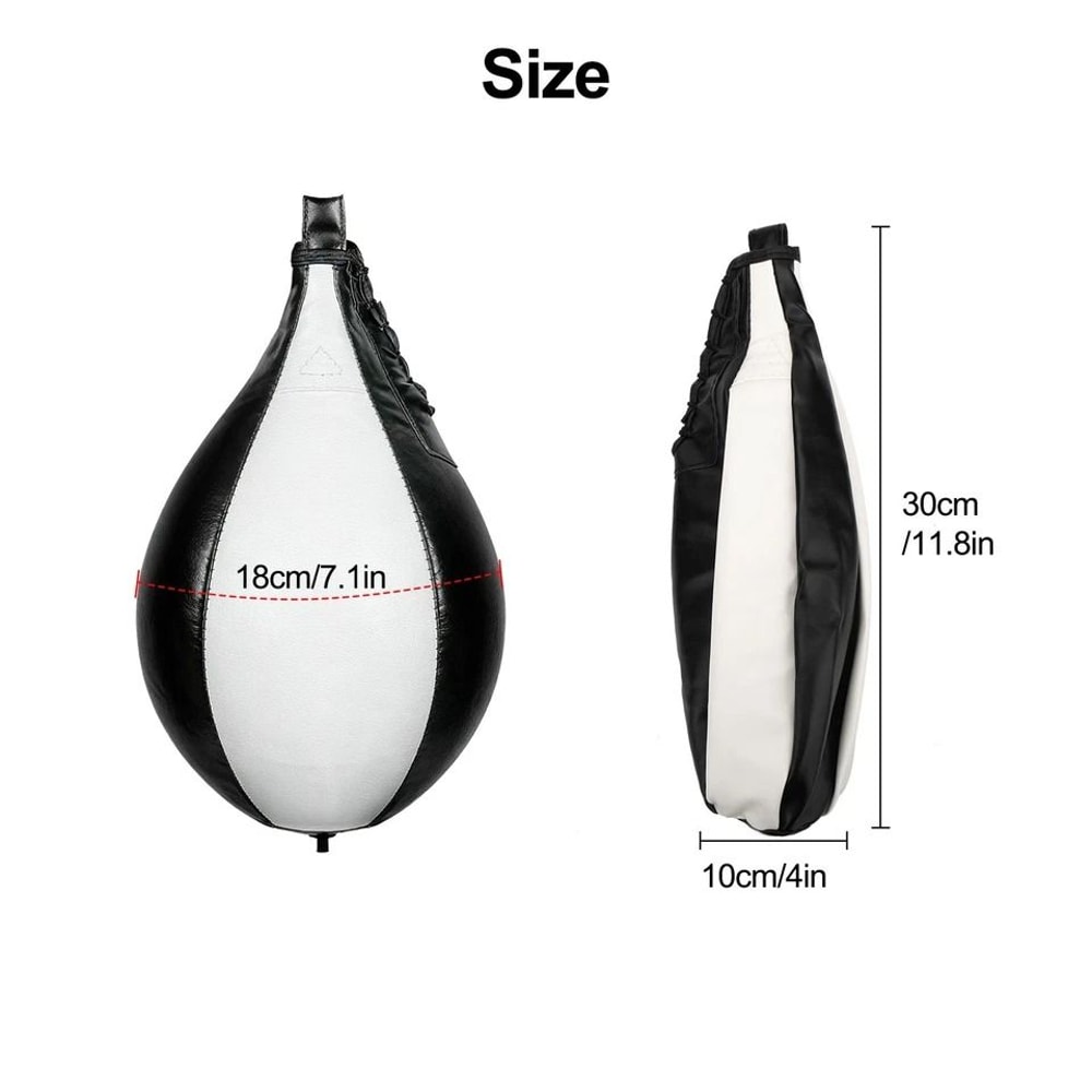 PU Leather Boxing Speed Ball HeavyDuty Hanging Punch Bag For Kickboxing MMA Reflex Training Gym Us 7