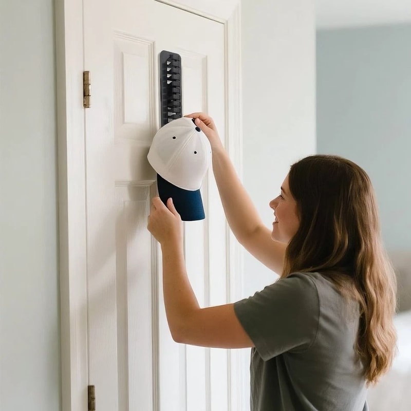 Capacity WallMounted Baseball Cap Rack Hat Organizer With Adhesive Screws For Durable NoDrill Inst