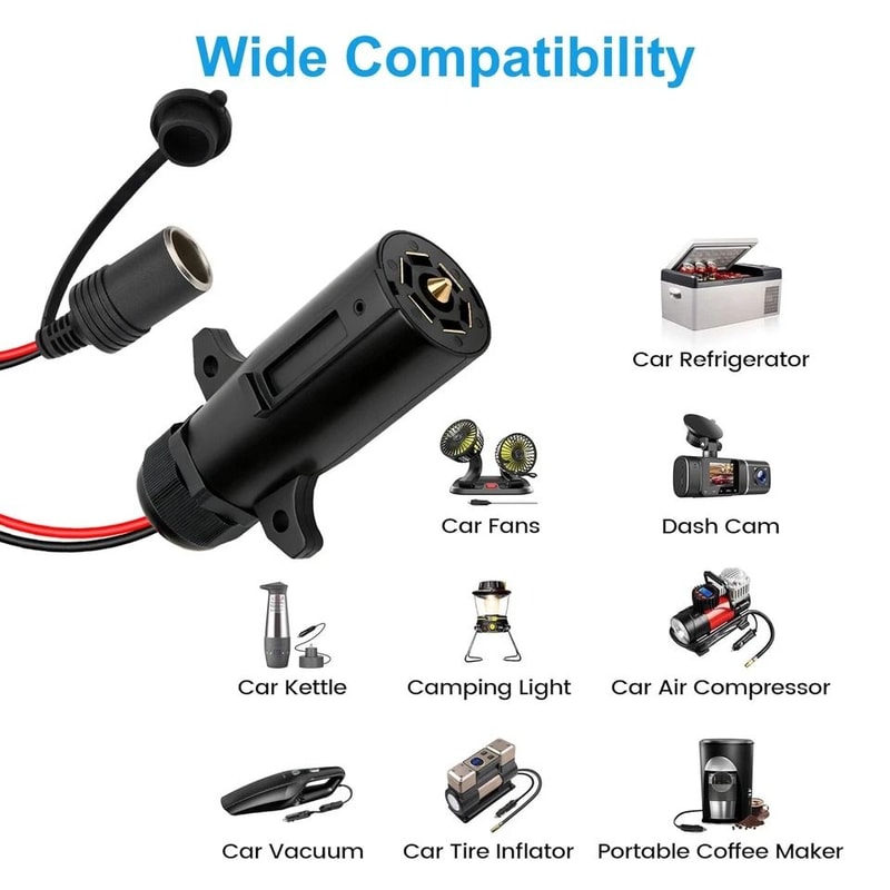 Tinned Copper Trailer Plug To Power Socket Cable Universal Adapter For RVs Camping And Marine Equip 2