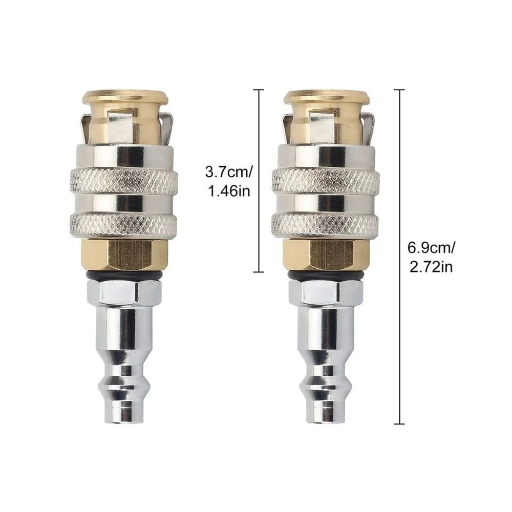 Brass LockOn Air Chuck Set FNPT Quick Connect For Tire Inflator Gauge Durable Tire Valve Tool For C 1
