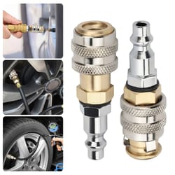 brass lock-on air chuck set, fnpt, quick connect for tire inflator gauge, durable tire valve tool for cars