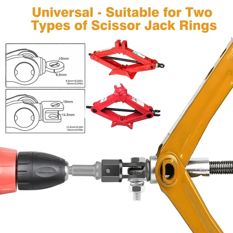 Universal Scissor Jack Adapter Drive Chrome Vanadium Steel Impact Wrench Tool For Auto RV 5