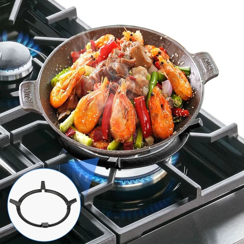 Black Cast Iron Wok Ring Universal Wok Support Stand NonSlip HeatResistant Stove Accessory For Stir 2