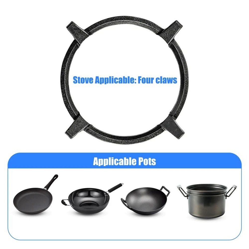 Black Cast Iron Wok Ring Universal Wok Support Stand NonSlip HeatResistant Stove Accessory For Stir 4