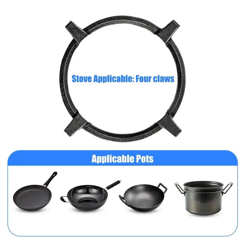 Black Cast Iron Wok Ring Universal Wok Support Stand NonSlip HeatResistant Stove Accessory For Stir 4