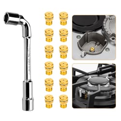 brass lp gas conversion kit, includes orifices & wrench for frigidaire, kenmore stoves, easy installation