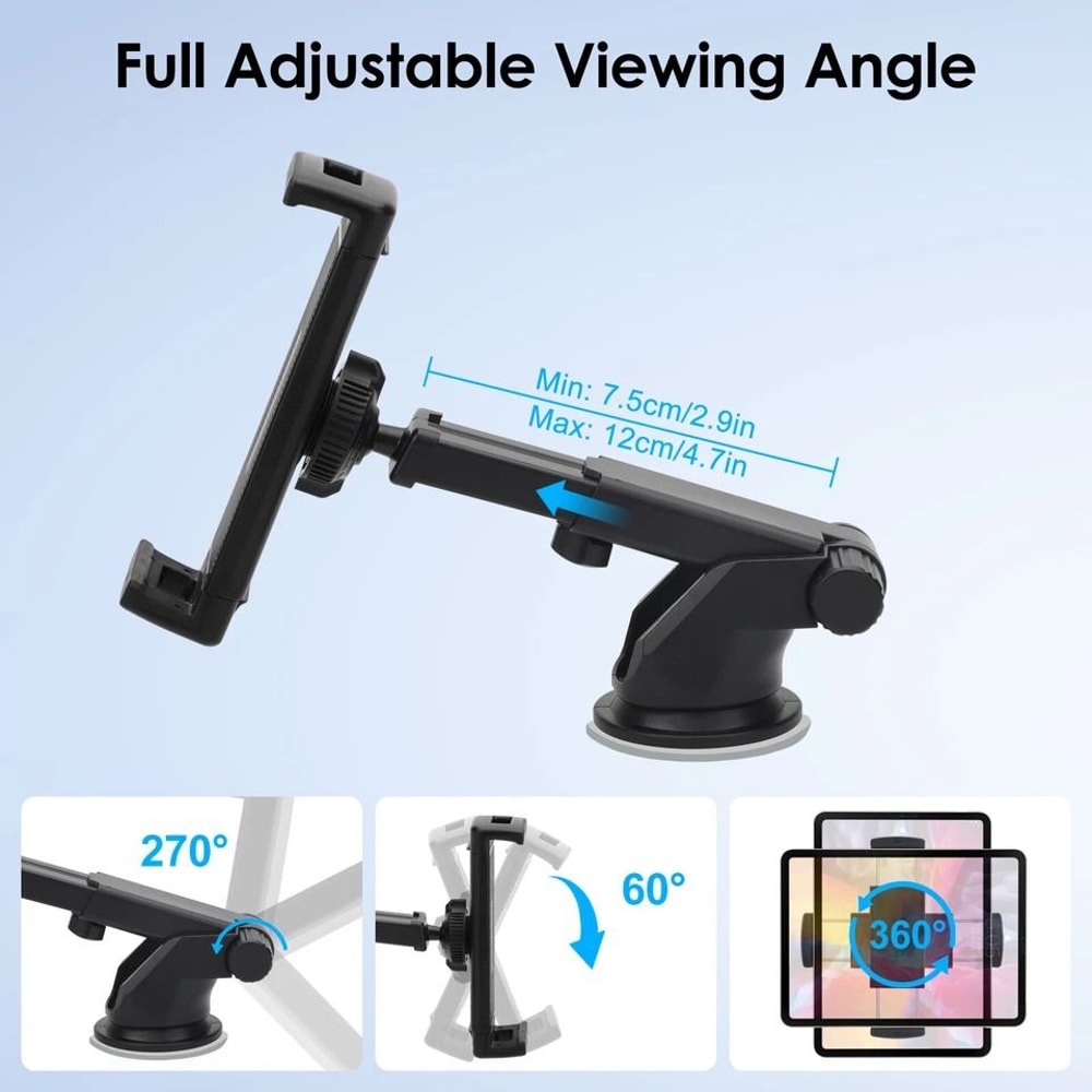 Universal Car Tablet Phone Mount Adjustable Windshield Dashboard Holder For IPhone IPad GPS 2