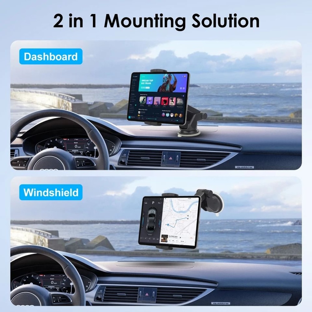 Universal Car Tablet Phone Mount Adjustable Windshield Dashboard Holder For IPhone IPad GPS 5
